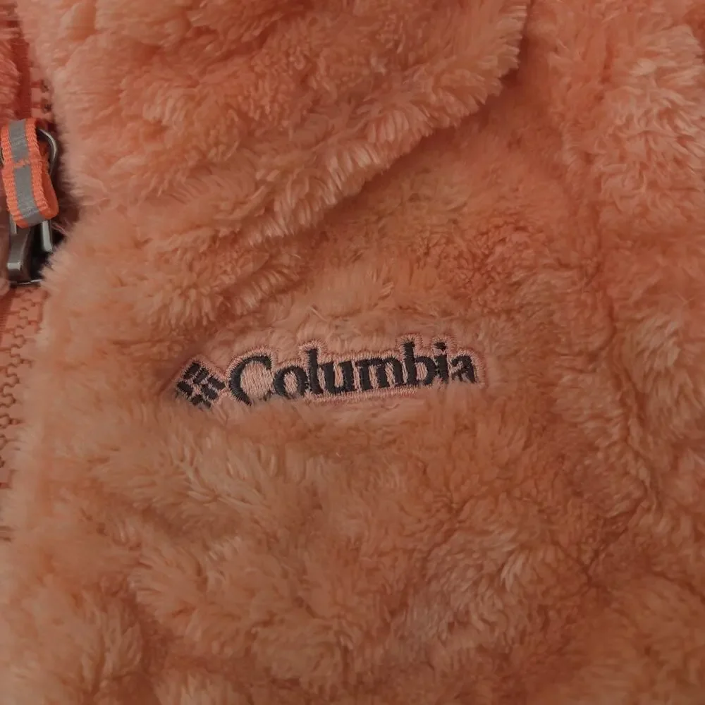 Columbia Baby Pink Fleece Jacket Girl’s Size 6-12M Full Zip Soft